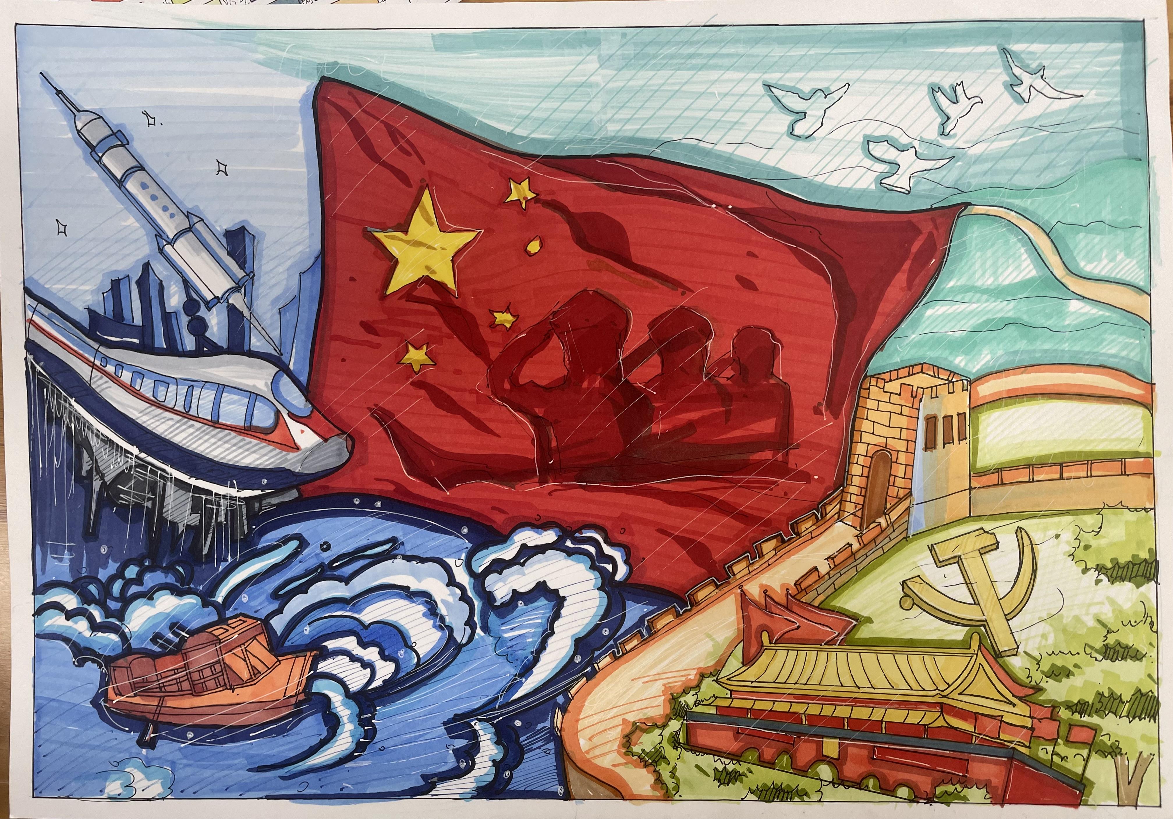 优秀 温州理工学院设计艺术学院温家杰 21环境设计一班 《百年复兴，再创辉煌》.jpg
